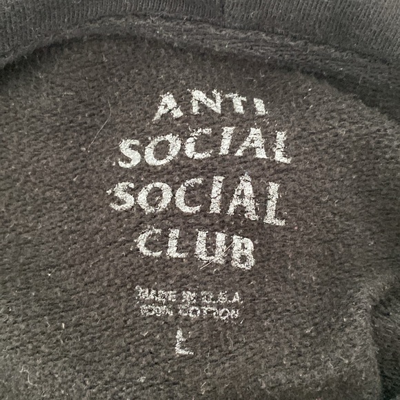 Anti social social club Men’s black hoodie white text - size large - Picture 5 of 7